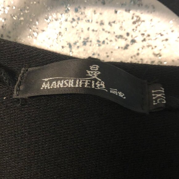 Mansilifei Black Gothic Lace-Trim Hooded Corset-Back Jacket – Size 5XL (Asian) - Picture 6 of 10